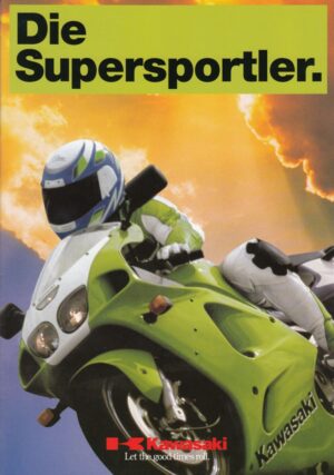 KAWASAKI-die-Supersportler.jpg KAWASAKI Ninja ZX-9R / 7R / 6R / ZXR 400 + Prospekt + 8 Seiten + aus 12/95