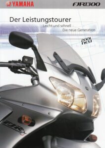Titelseite: YAMAHA FJR 1300 + Prospekt brochure + 4 Seiten + aus 2001
