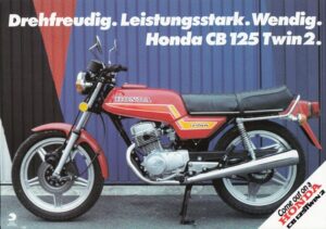 HONDA CB 125 TWIN 2 + PROSPEKT / flyer + 1 Blatt / 2 Seiten + aus 1979?