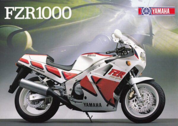 YAMAHA FZR 1000 + Prospekt flyer + 1 Blatt / 2 Seiten + aus 1988