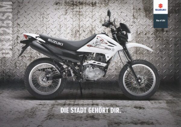 SUZUKI DR 125 SM + Prospekt flyer + 1 Blatt / 2 Seiten + aus 01/2012