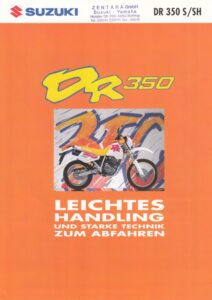 Titelseite: SUZUKI DR 350 S / SH + Prospekt brochure + 4 Seiten + aus 11/1992