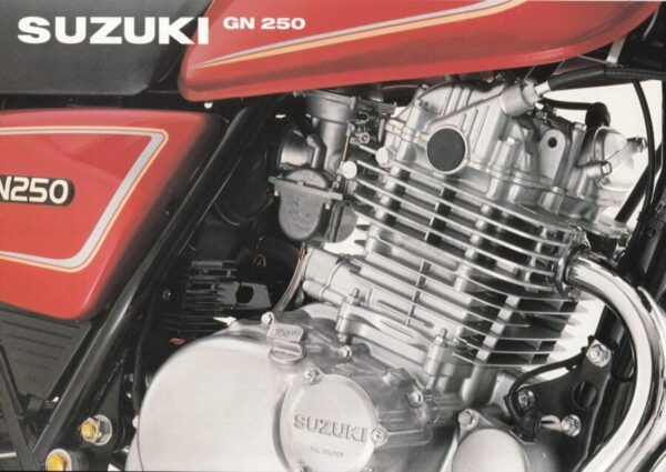 SUZUKI GN 250 + Prospekt flyer + 1 Blatt / 2 Seiten