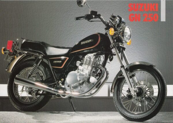 SUZUKI GN 250 + Prospekt flyer + 1 Blatt / 2 Seiten