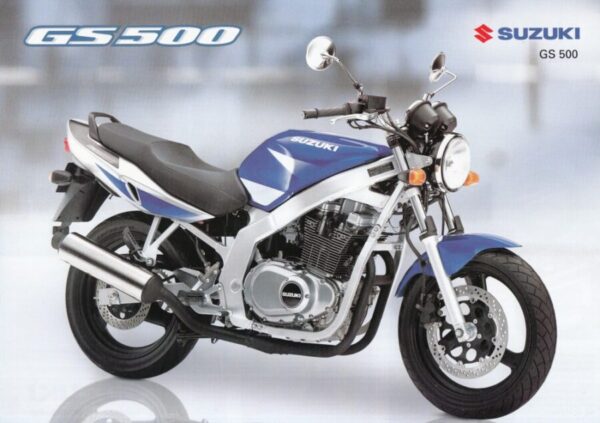 SUZUKI GS 500 + Prospekt flyer + 1 Blatt / 2 Seiten + aus 1/2003