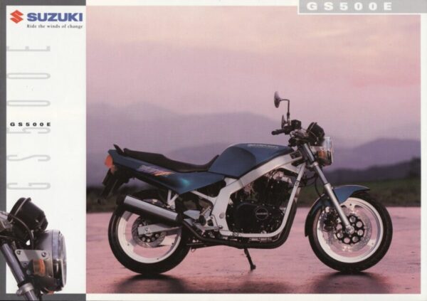 SUZUKI GS 500 E + PROSPEKT brochure + 4 Seiten + aus 10/1994