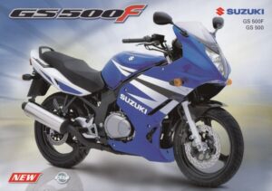 Titelseite: SUZUKI GS 500 F / GS 500 + Prospekt brochure + 6 Seiten + aus 12/2003
