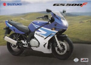 Titelseite: SUZUKI GS 500 F / GS 500 + Prospekt brochure + 4 Seiten + aus 12/2004