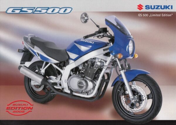 SUZUKI GS 500 "Limited Edition" + Prospekt brochure + 4 Seiten + aus 2/2002