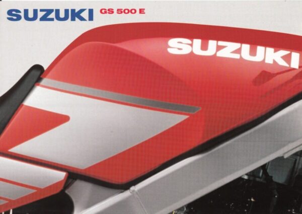 SUZUKI GS 500 E + Prospekt brochure + 4  Seiten