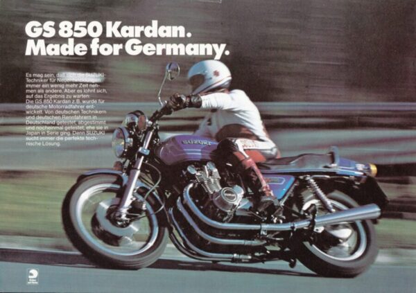 SUZUKI GS 850 GL Kardan + PROSPEKT flyer + 1 Blatt / 2 Seiten + aus 1980