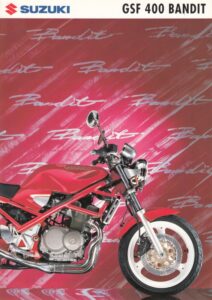 Titelseite: SUZUKI GSF 400 Bandit + Prospekt brochure + 4 Seiten + aus 1989 ?