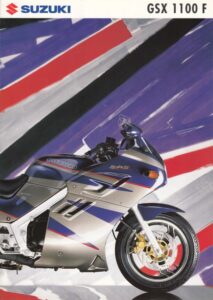 Titelseite: SUZUKI GSX 1100 F + PROSPEKT brochure + 4 Seiten + aus 1989?