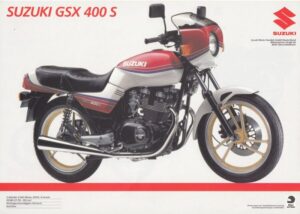 SUZUKI GSX 400 S + Prospekt flyer + 1 Blatt / 2 Seiten + aus 1980 ?