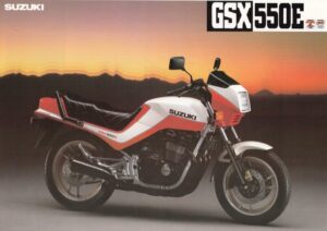 SUZUKI GSX 550 E + Prospekt flyer + 1 Blatt / 2 Seiten + aus 1985 ?