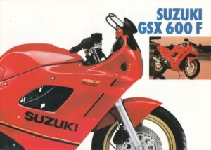 SUZUKI GSX 600 F + Prospekt brochure + 4 Seiten + aus 1987 ?