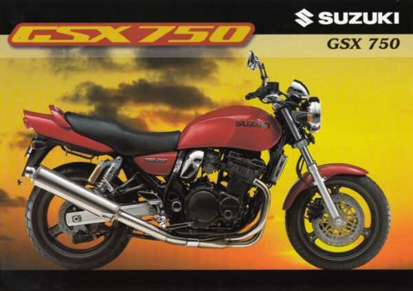 SUZUKI GSX 750 + Prospekt flyer + 1 Blatt / 2 Seiten + aus 10/1997