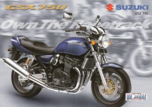 Titelseite: SUZUKI GSX 750 + Prospekt flyer + 1 Blatt / 2 Seiten + aus 12/2000