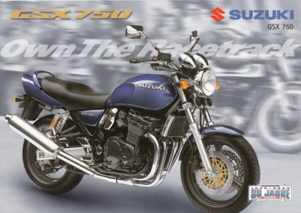 SUZUKI GSX 750 + Prospekt flyer + 1 Blatt / 2 Seiten + aus 12/2000