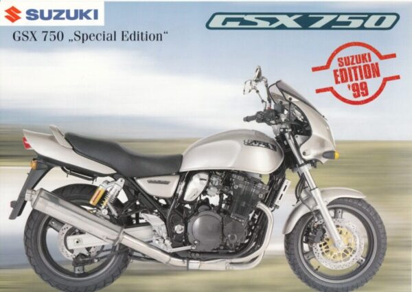 SUZUKI GSX 750 "Special Edition" + Prospekt + 1 Blatt / 2 Seiten + aus 11/1998