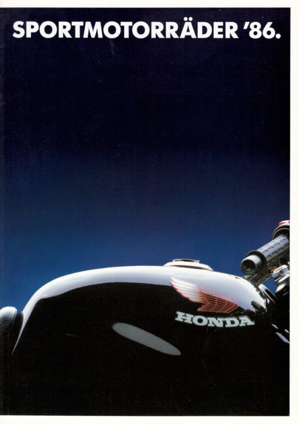 HONDA, Motorrad-Programm 1986 Sportmotorräder + Prospekt + 12 Seiten