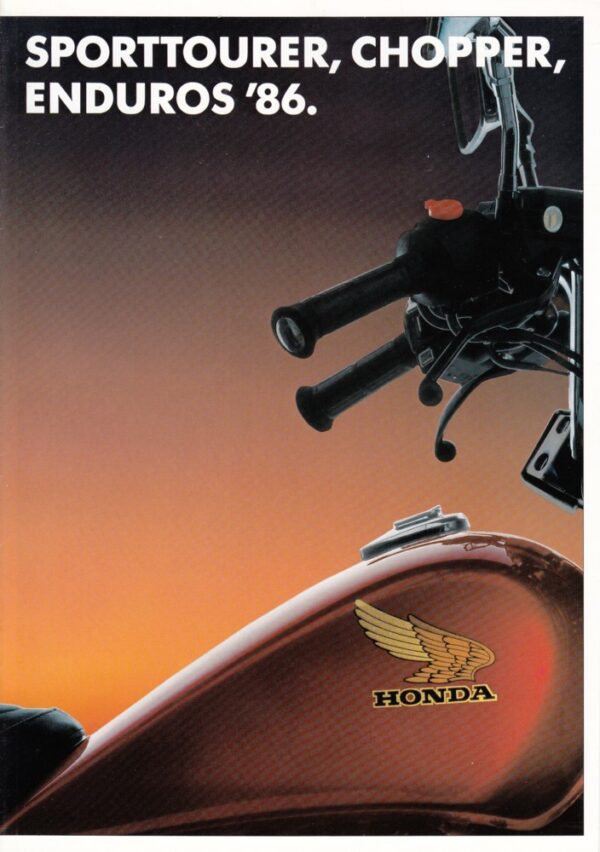 HONDA, Motorrad-Programm 1986 Sporttourer Chopper + Prospekt + 16 Seiten