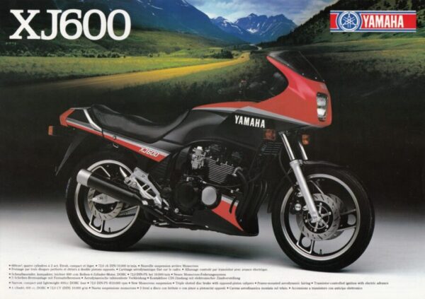 YAMAHA XJ 600 + PROSPEKT flyer + 1 Blatt / 2 Seiten + aus 1984