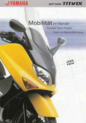 YAMAHA XP 500 TMAX + Prospekt brochure + 4 Seiten + aus 2001