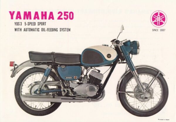 YAMAHA YDS 3 250 ccm + Prospekt flyer + 1 Blatt 2 Seiten + 1960er Jahre