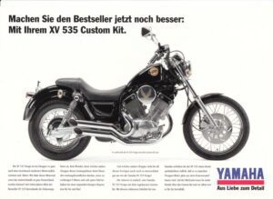 Titelseite: YAMAHA XV 535 Virago + Custom Kit + Prospekt flyer + 1 Blatt / 2 Seiten