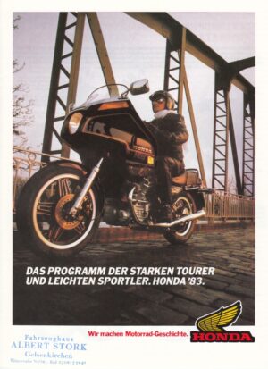 HONDA, Motorrad-Programm 1983 Tourer Sportle + Prospekt brochure + 8 Seiten