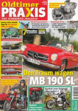 01 Oldtimer Praxis 01/2018 – Mercedes-Benz 190 SL; Moto Guzzi Le Mans II; 500er-Jawa-Gespann