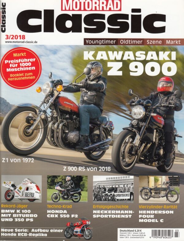 03 Motorrad Classic 03/2018 – Kawasaki Z1 von 1972; Z 900 RS von 2018