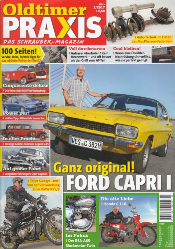 Oldtimer Praxis 03/2017 – Ford Capri I; Honda C 110; BMW R51/3