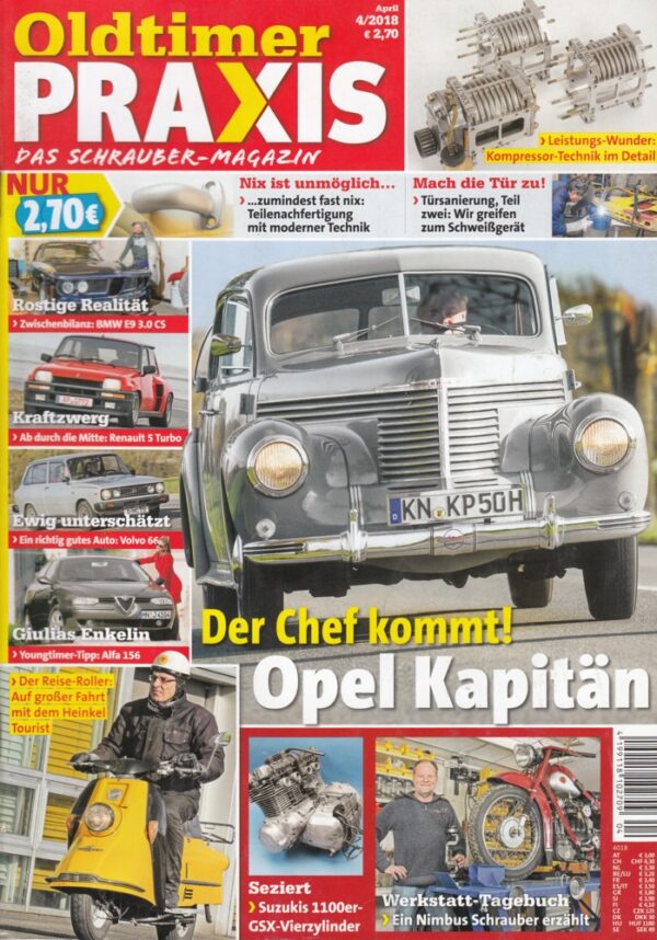 Oldtimer Praxis 04/2018 – Opel Kapitän; Heinkel Tourist; Nimbus II 750