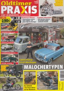 Titelseite: Oldtimer Praxis 07/2020 – Borgward Isabella Pick-up & B 611 Abschlepper; Yamaha XT/SR 500; Vespa-Motor