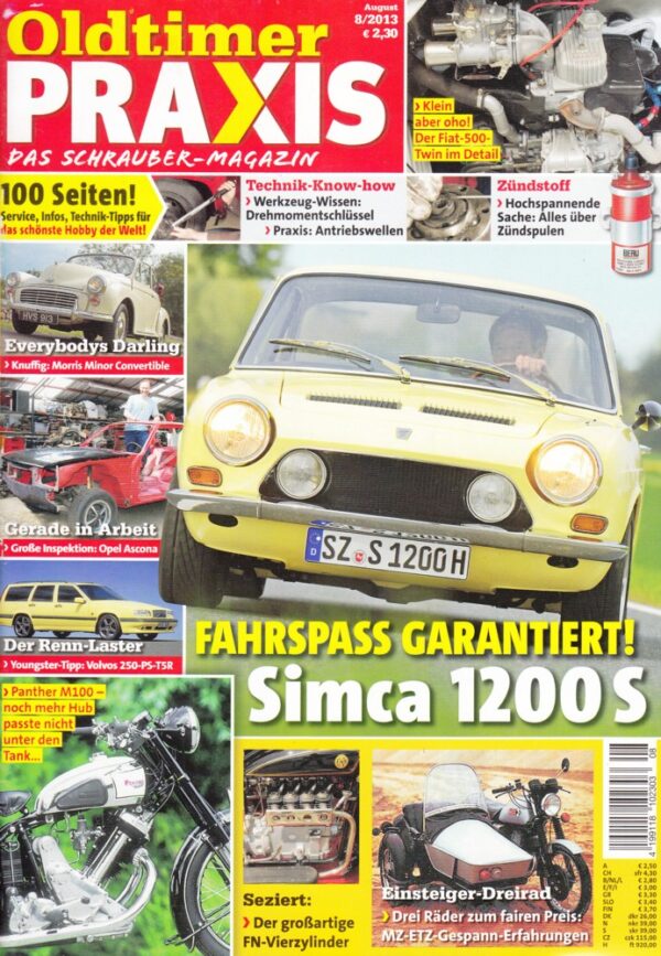 08 Oldtimer Praxis 08/2013 – Simca 1200 S; Panther M100; MZ-ETZ-Gespann