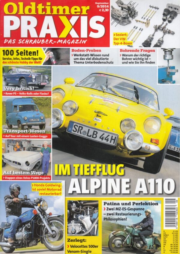 Oldtimer Praxis 09/2014 – Renault Alpine A110; MZ-ES-Gespann; Honda GL 1000 Gold Wing