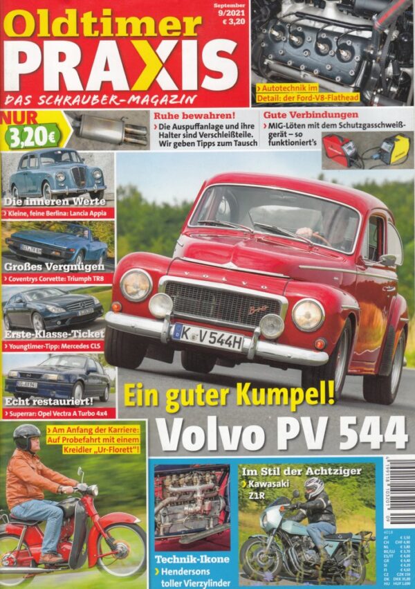 Oldtimer Praxis 09/2021 – Volvo PV 544 Sport; Kreidler Florett; Kawasaki Z1R
