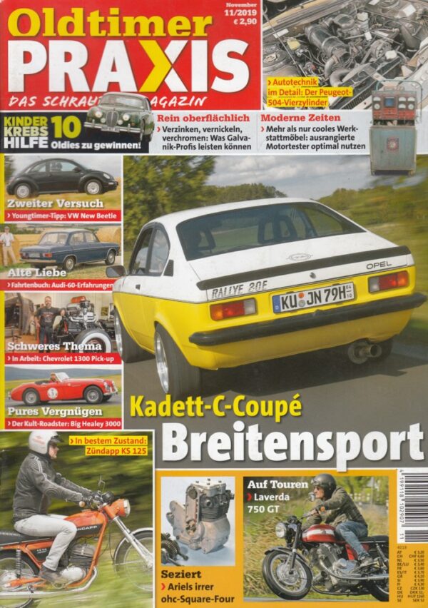 Oldtimer Praxis 11/2019 – Opel Kadett C Coupé Rallye 2.0 E; Laverda 750 GT; Zündapp KS 125