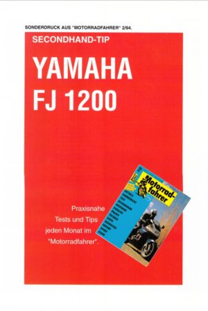 YAMAHA FJ 1200 + Secondhand-Tip + Sonderdruck Motorradfahrer 2/94 + 4 Seiten