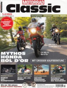 Titelseite: Motorrad Classic 1+2/2025 – Honda CB 900 F / CB 900 F2 / CB 1100 F Bol d'Or