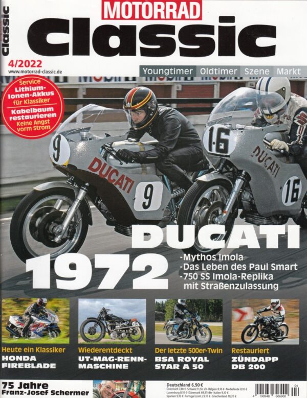 Motorrad Classic 4/2022 – Ducati 750 SS Imola; Honda CB 900 RR Fireblade