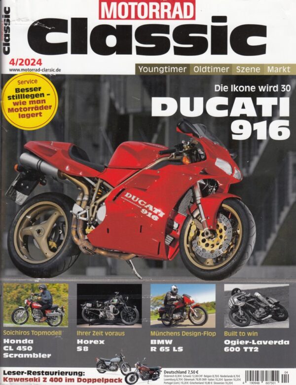 Motorrad Classic 4/2024 – Ducati 916, Honda CL 450 Scrambler, Horex S 8