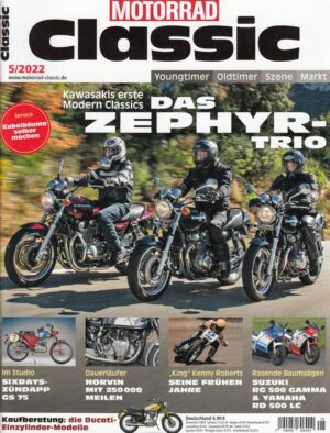Motorrad Classic 5/2022 – Kawasaki Zephyr 550 / 750 / 1100; Suzuki RG 500