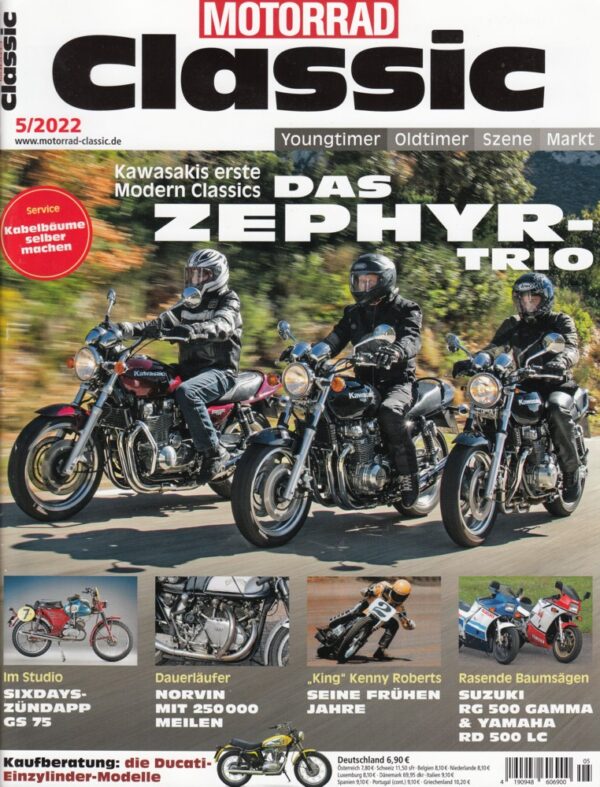 Motorrad Classic 5/2022 – Kawasaki Zephyr 550 / 750 / 1100; Suzuki RG 500