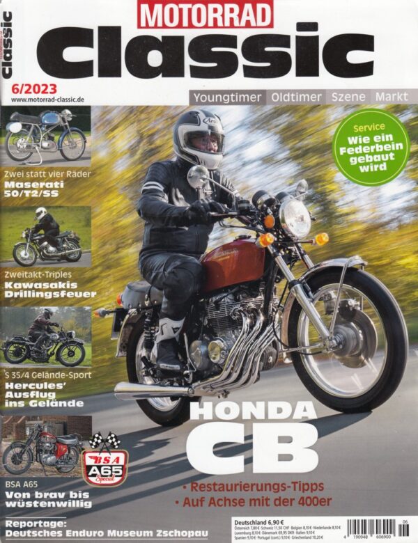 Motorrad Classic 6/2023 – Honda CB, Honda CB400, Kawasaki Zweitakt-Triples