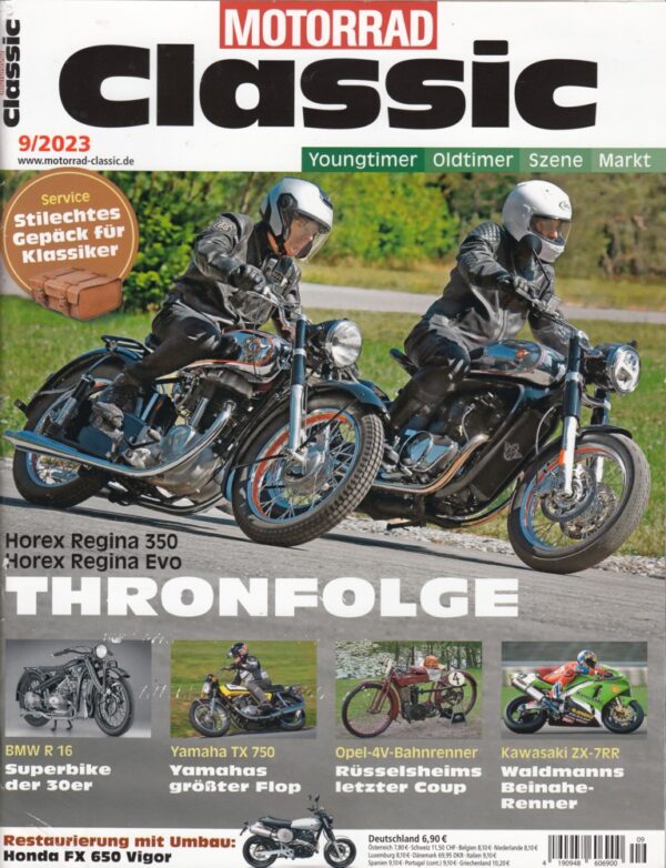 Motorrad Classic 9/2023 – Horex Regina, BMW R 16, Kawasaki ZX-7 RR