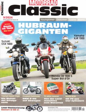 Motorrad Classic 9/2024 – Suzuki GSX 1400, Yamaha XJR 1300, Honda CB 1300 S