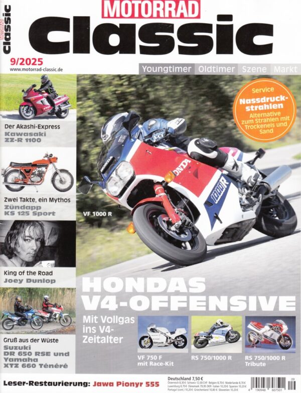 Motorrad Classic 9/2025 – Honda VF 1000 R, Honda VFR 750 F, Honda RS 750